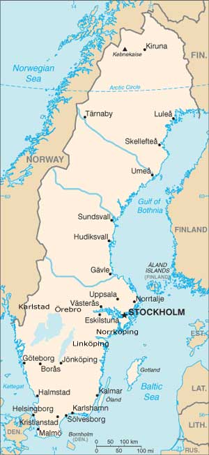 Map of Sweden